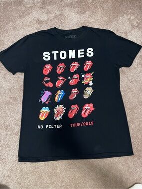 Rolling Stones No Filter Tour 2019 Black Graphic Tee medium